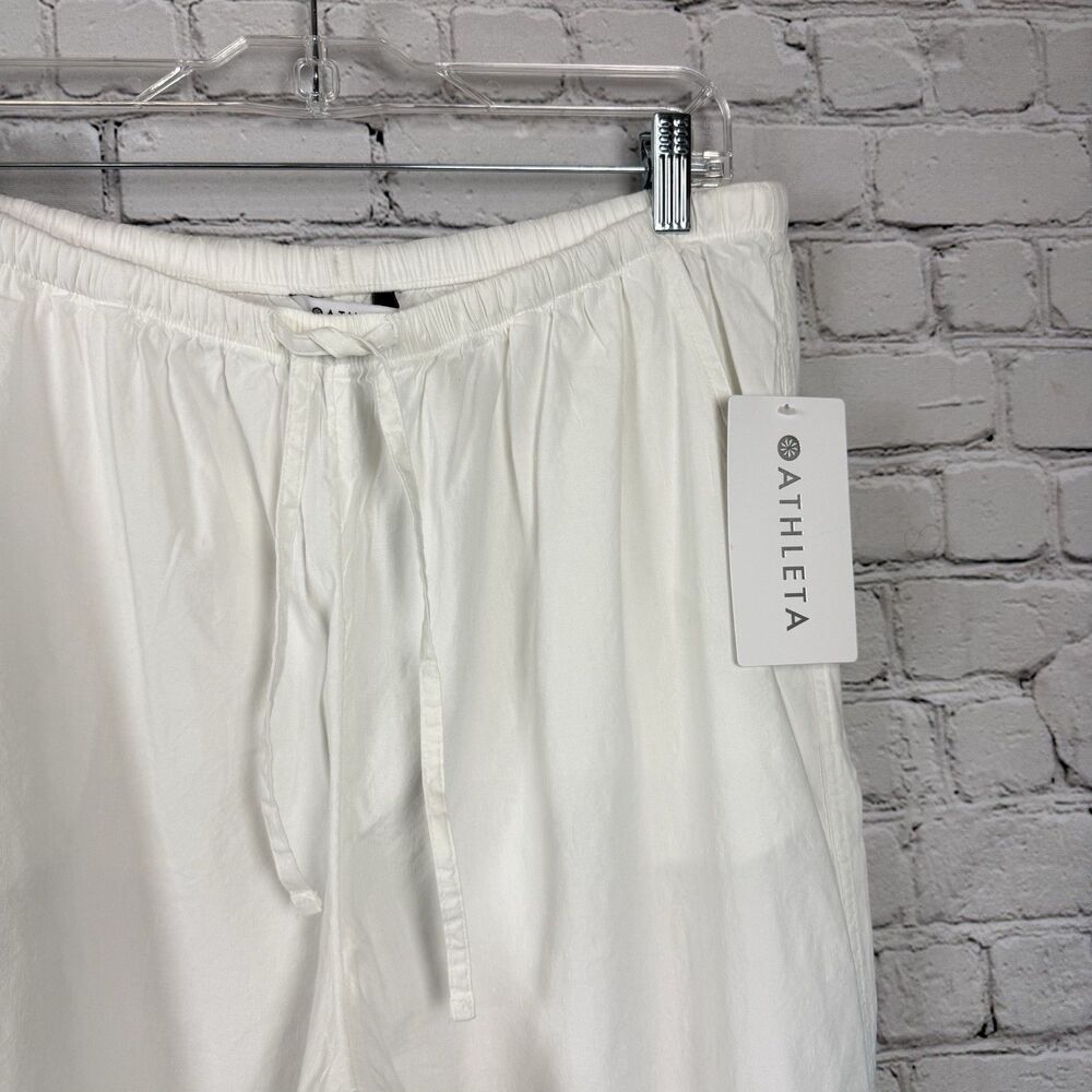 Athleta Paradise Wide Leg Pant White Linen Blend - Picture 9 of 15